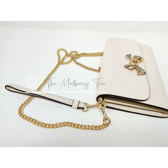 NWT Coach F72903 Chain Crossbody with Crystal Bow Turnlock Leather Org $298 - Picture 3 of 10